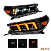 Full LED Real DRL Head Lights with Sequential Indicators for Toyota Hilux Revo Rocco 2016-2020